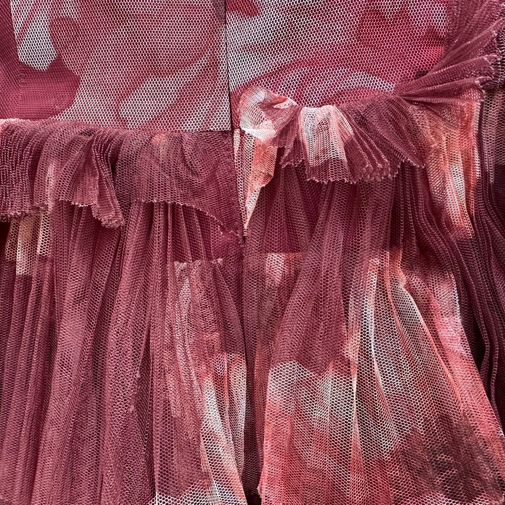 Hutch Burgundy Floral Tiered Maxi Dress, hemmed to midi length - Picture 11 of 12